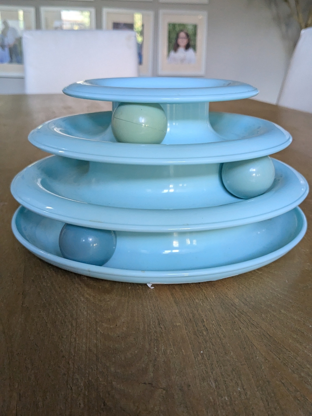 Stacking Cat Ball Tower Toy in Light Blue